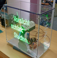 Eines der Exponate auf der IdeenExpo: die auf verschiedene Bilder programmierbare LED-Uhr