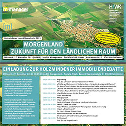 F&uuml;nfte Immobiliendebatte - Morgenland ? Zukunft f&uuml;r den l&auml;ndlichen Raum - HAWK Fakult